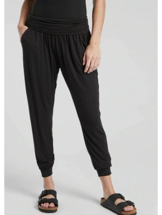 Athleta Pants - Athleta Black Studio Jogger Yoga Style Activewear Pants 446680 Large Comfort